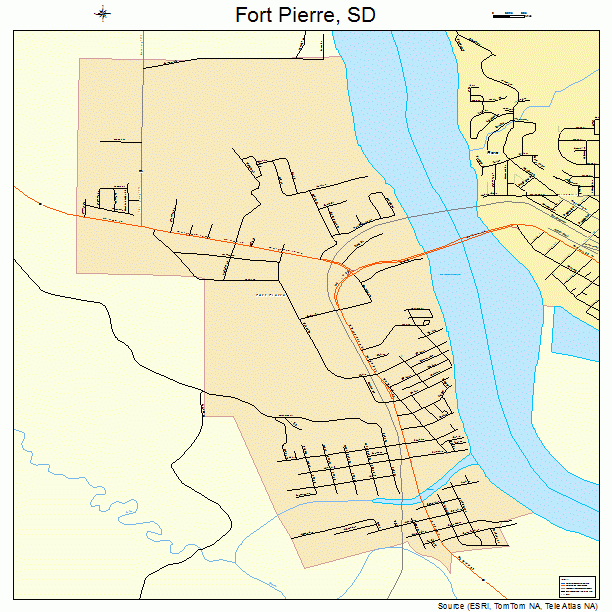 Fort Pierre, SD street map