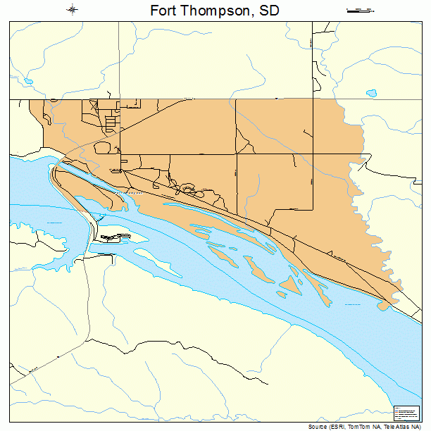 Fort Thompson, SD street map