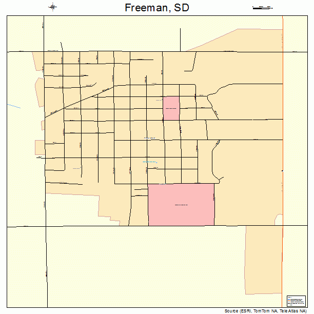 Freeman, SD street map