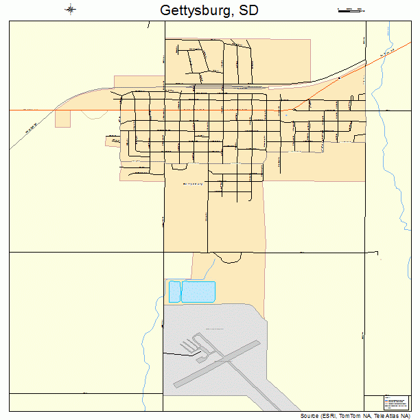 Gettysburg, SD street map