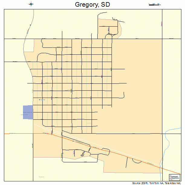 Gregory, SD street map
