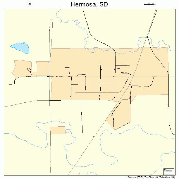 Hermosa, SD street map