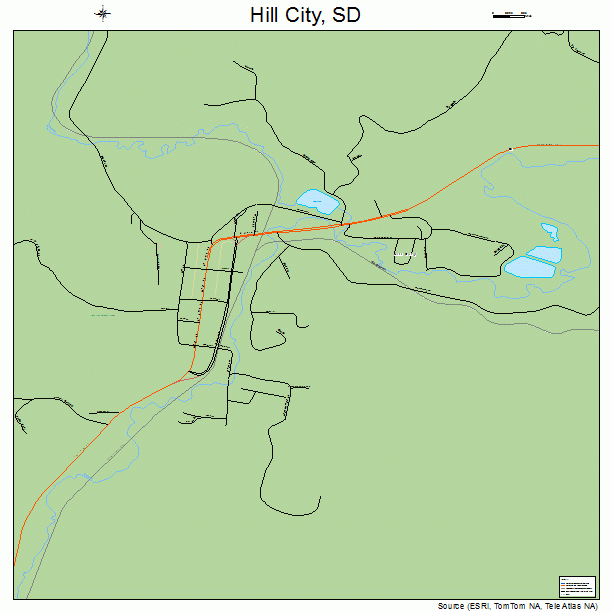 Hill City, SD street map