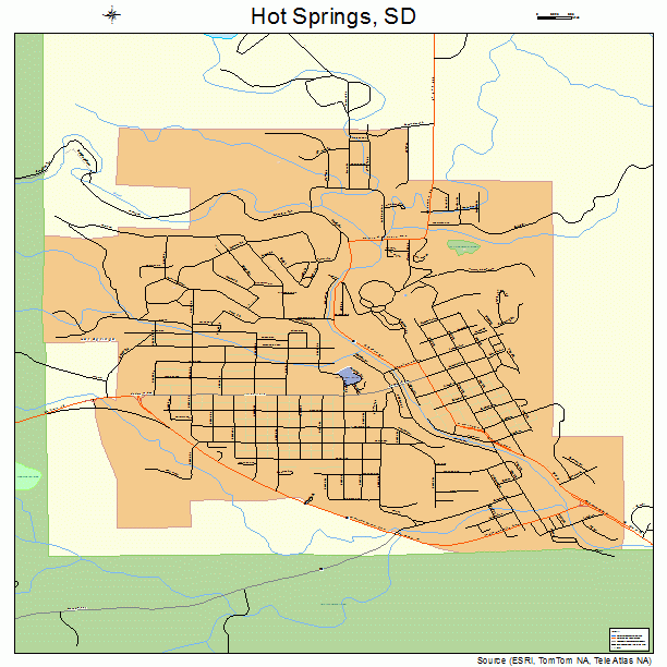 Hot Springs, SD street map