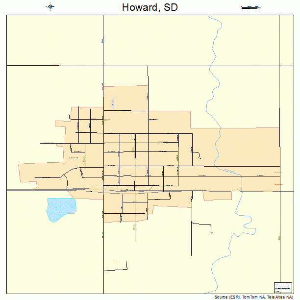 Howard, SD street map
