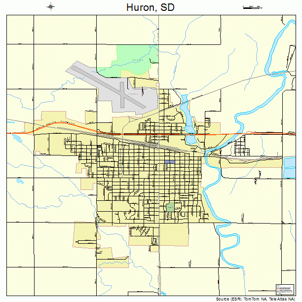 Huron, SD street map