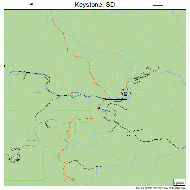 Keystone, SD street map