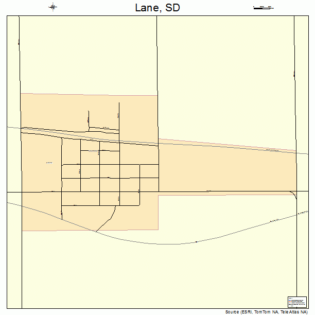 Lane, SD street map