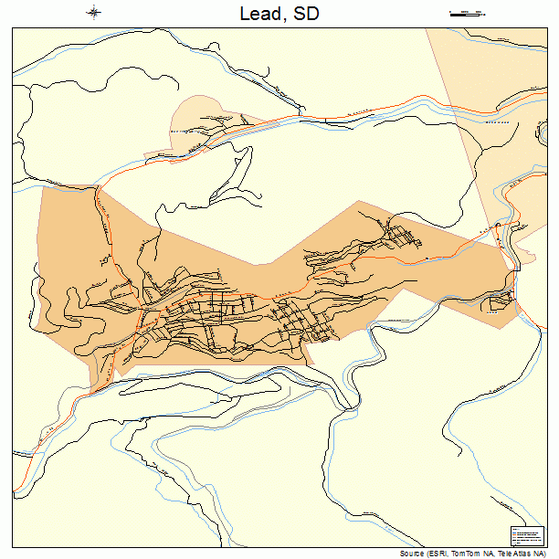 Lead, SD street map