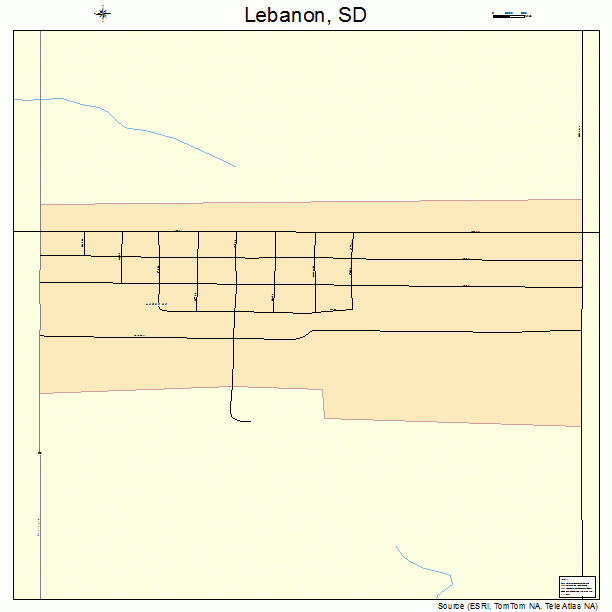 Lebanon, SD street map