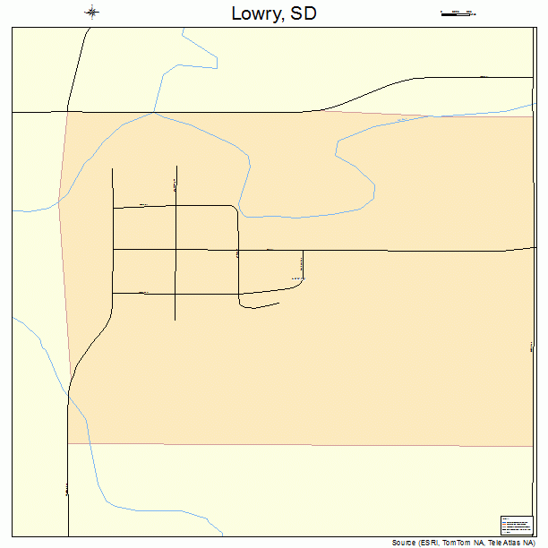 Lowry, SD street map