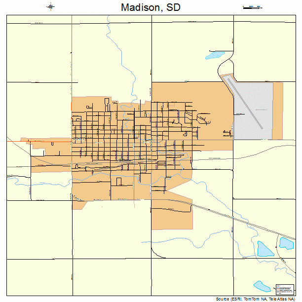 Madison, SD street map