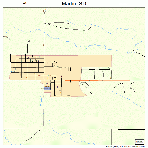 Martin, SD street map