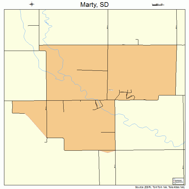 Marty, SD street map