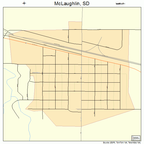 McLaughlin, SD street map