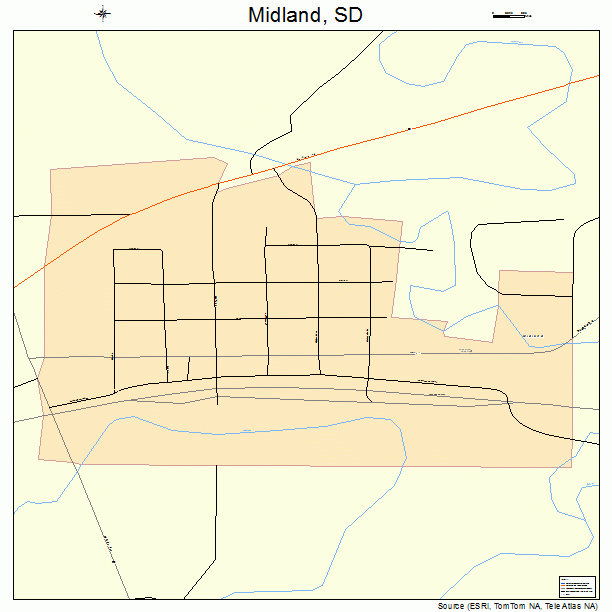 Midland, SD street map