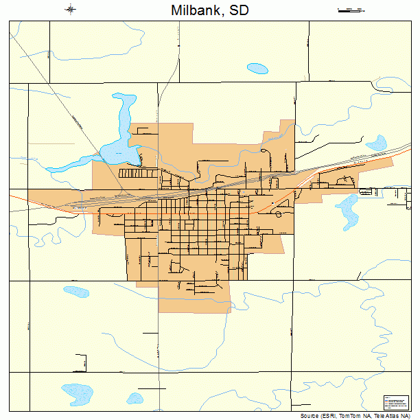 Milbank, SD street map