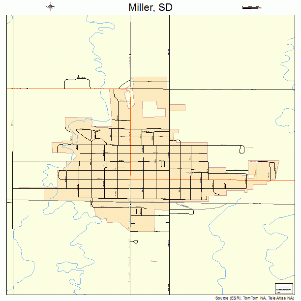 Miller, SD street map