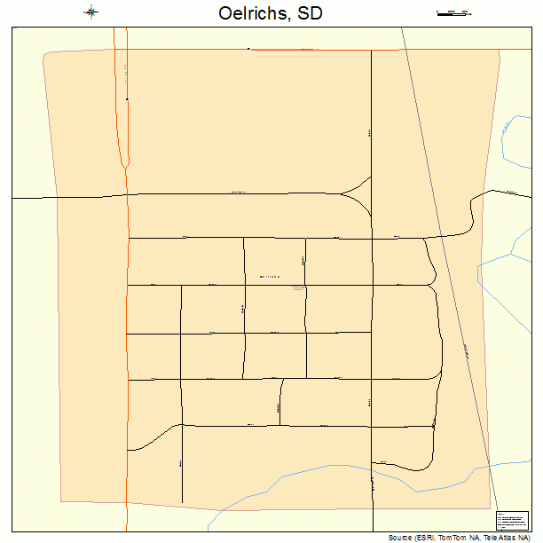 Oelrichs, SD street map
