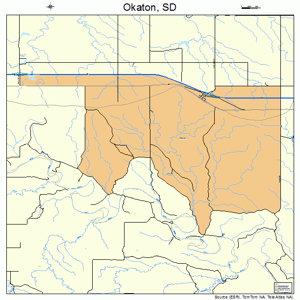 Okaton, SD street map