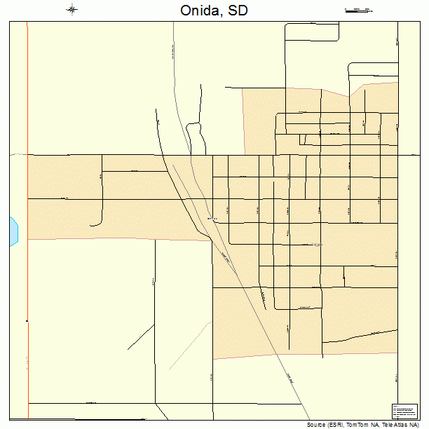 Onida, SD street map