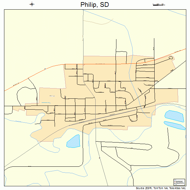 Philip, SD street map