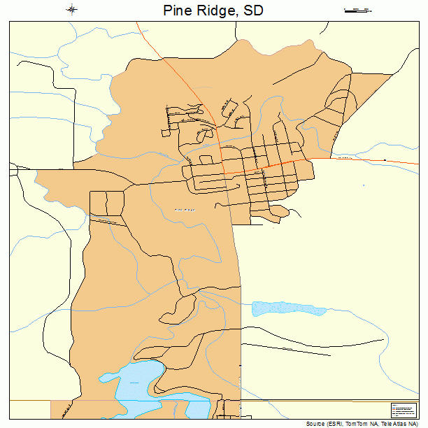 Pine Ridge, SD street map