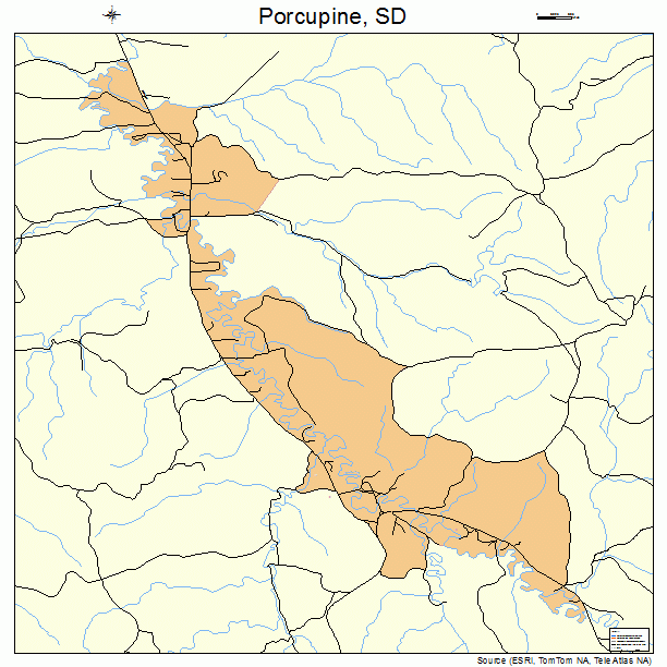 Porcupine, SD street map