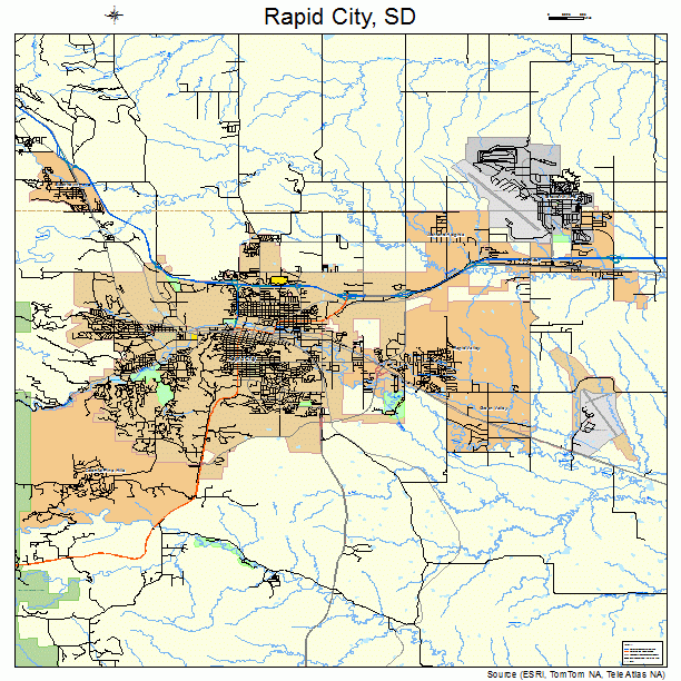 Rapid City, SD street map