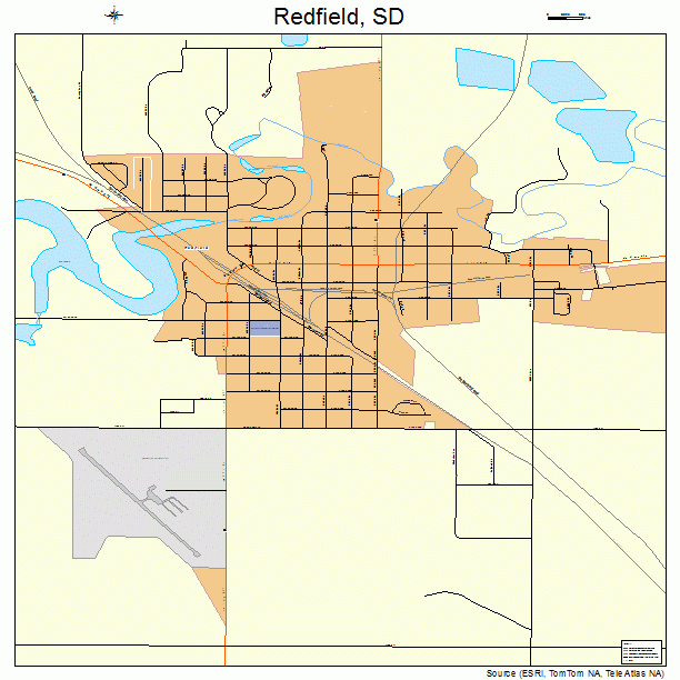 Redfield, SD street map