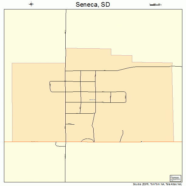 Seneca, SD street map