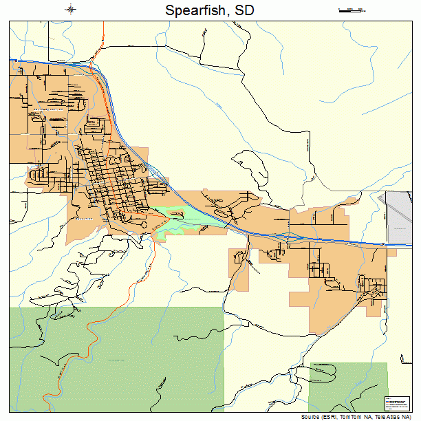 Spearfish, SD street map