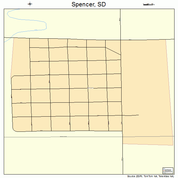 Spencer, SD street map