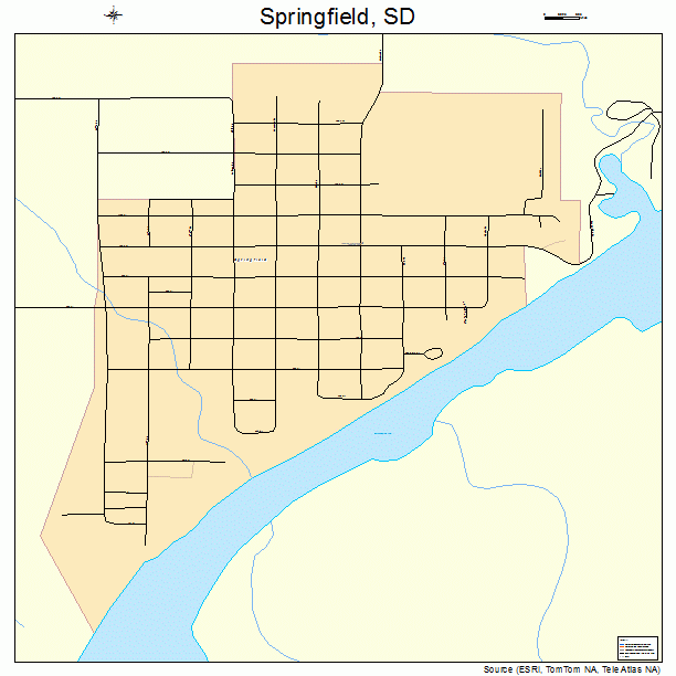 Springfield, SD street map