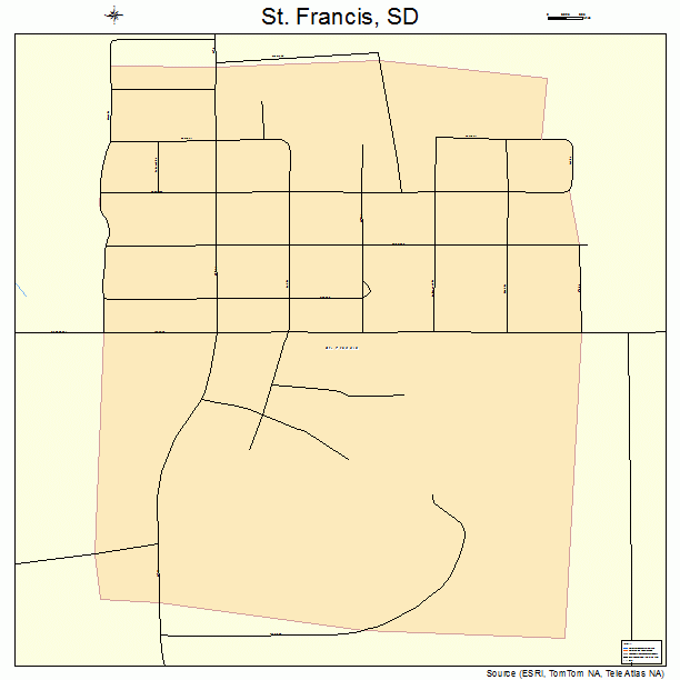 St. Francis, SD street map