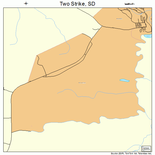 Two Strike, SD street map