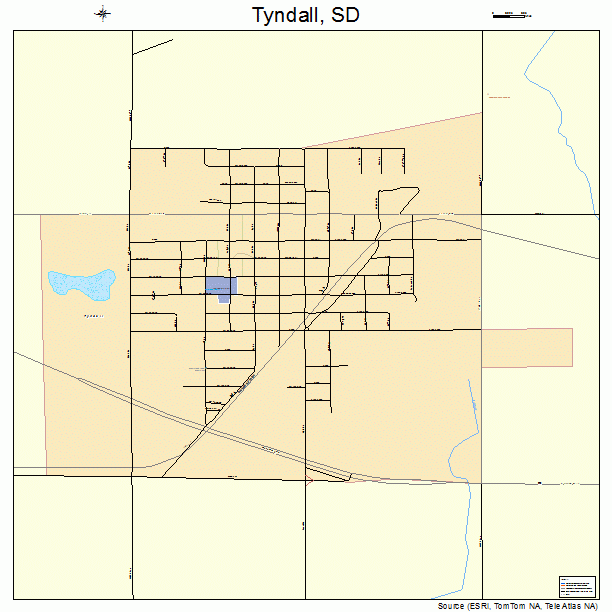 Tyndall, SD street map