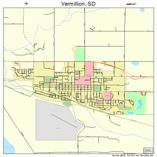 Vermillion, SD street map