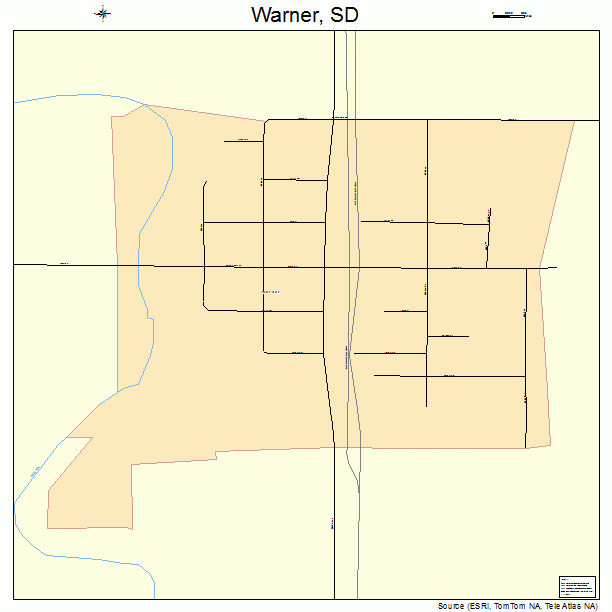 Warner, SD street map