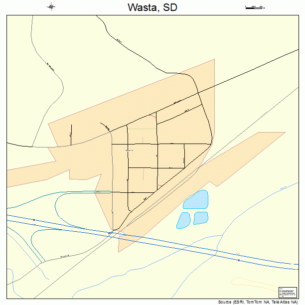 Wasta, SD street map