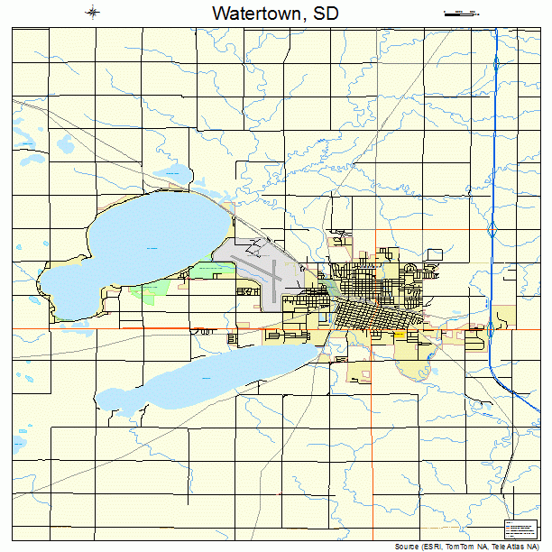 Watertown, SD street map