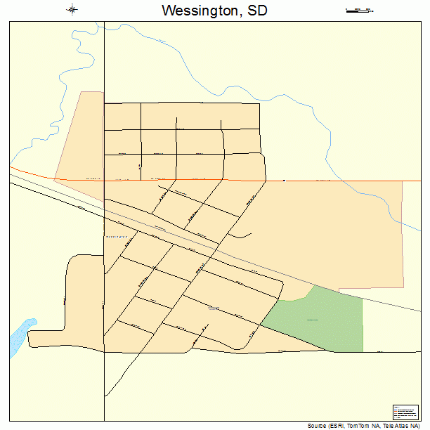 Wessington, SD street map
