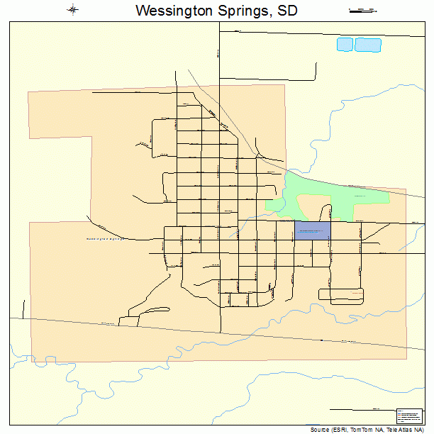 Wessington Springs, SD street map