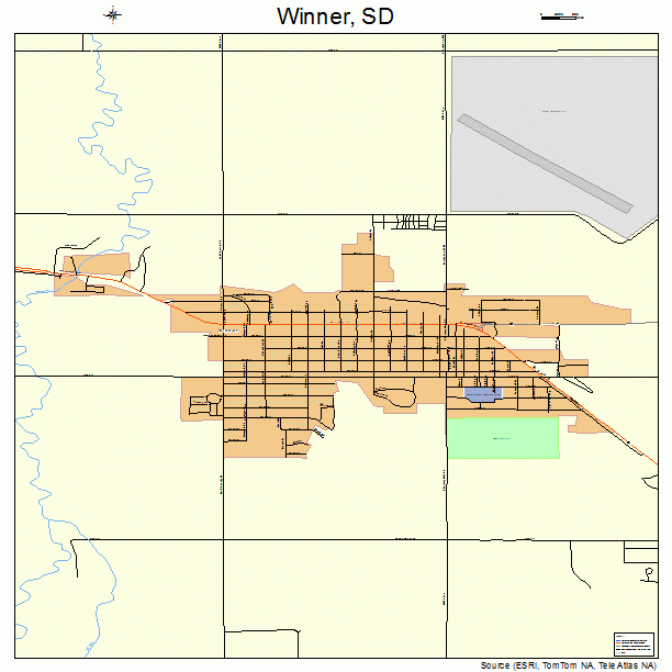 Winner, SD street map