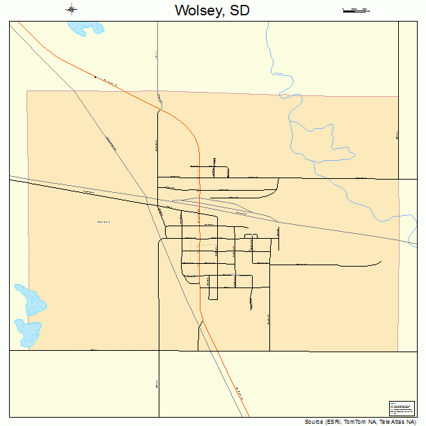 Wolsey, SD street map