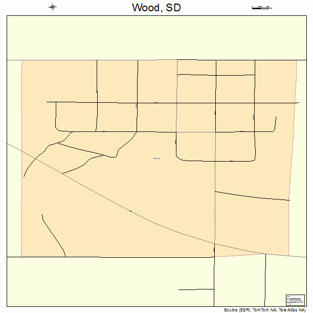 Wood, SD street map