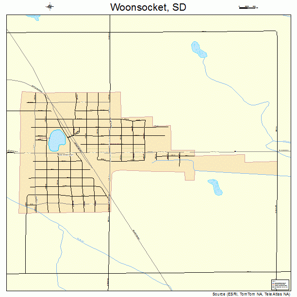Woonsocket, SD street map