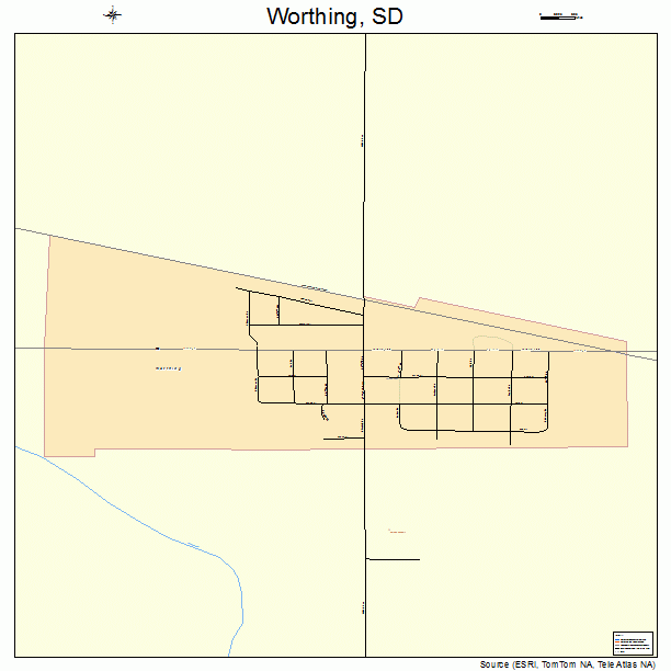 Worthing, SD street map