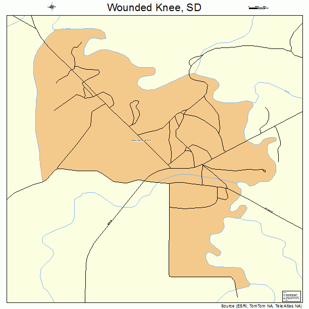 Wounded Knee, SD street map