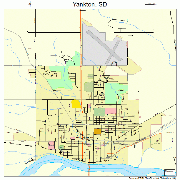 Yankton, SD street map